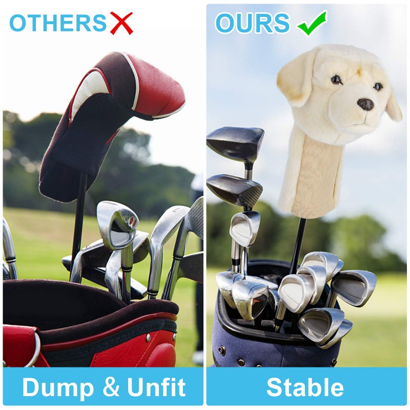 Anyork Headcovers Lab Driver Headcover Dog Golf Club Head Covers Funny Golf Club Covers Animals Plush Driver Headcover Gift for Men Women - Image 3